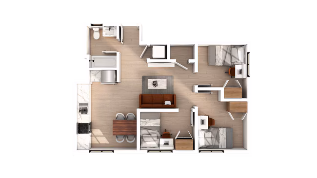 Single Room in 3 Bed Apartment Entire floor plan